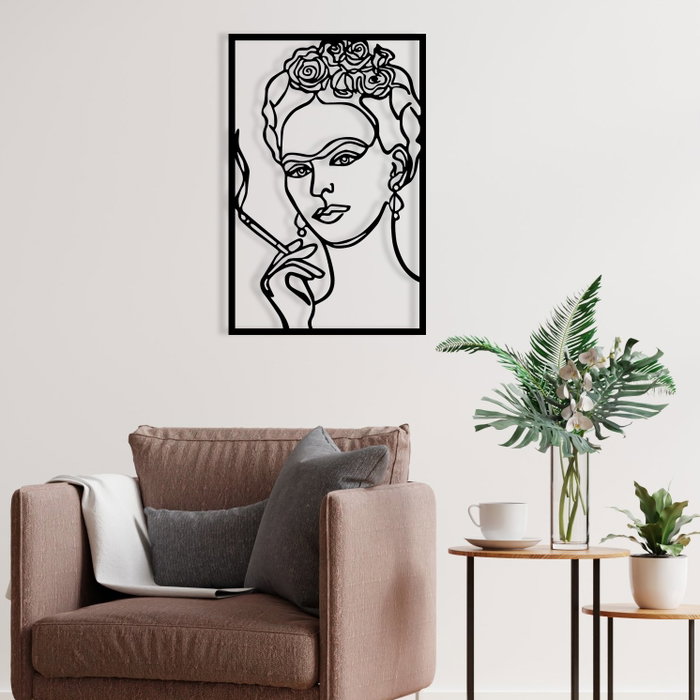 Wallity Kahlo Escultura de Pared en Metal Negro Wallity Kahlo Escultura de Pared en Metal Negro